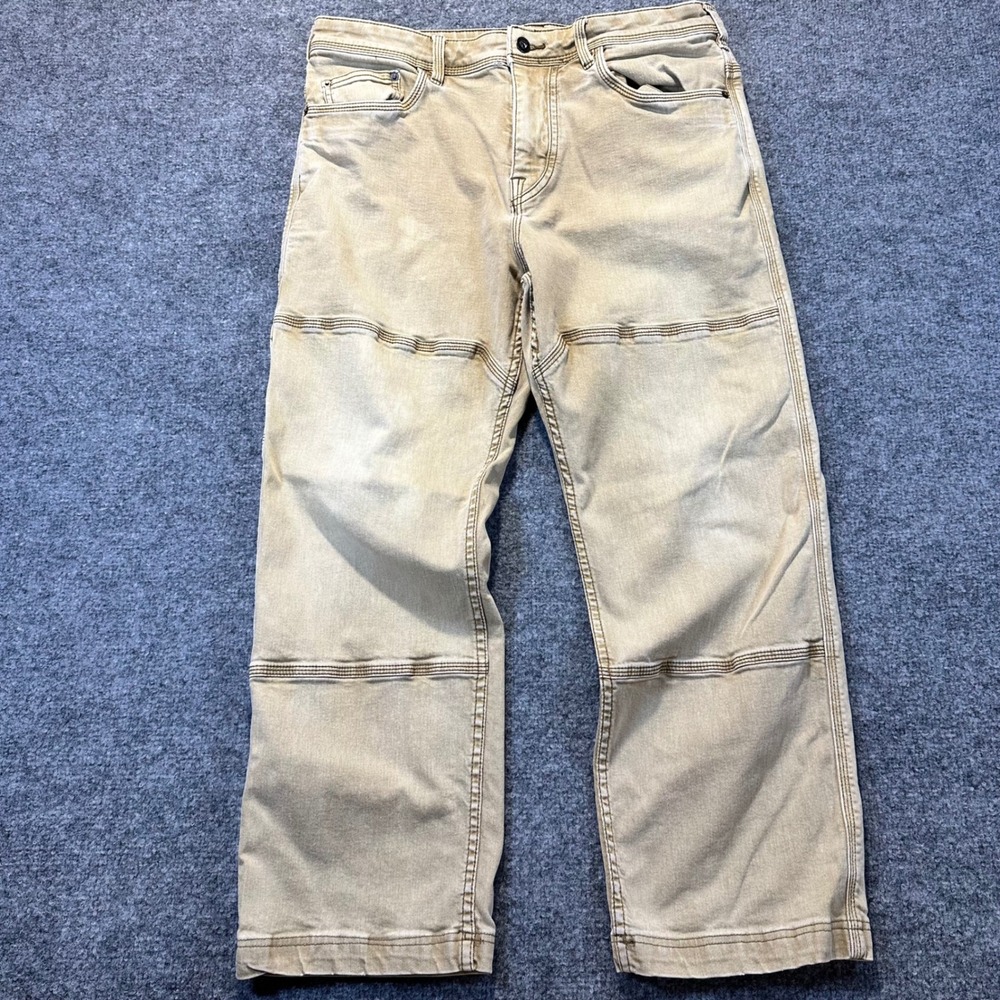 Prana Breathe Double Knee Pants Mens 34x30 Tan Gorpcore Hiking‎ Workwear